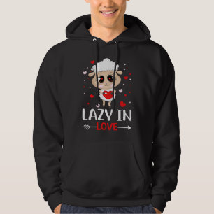 Lazy in Love Sheep for Valentine's Day Singles Hoodie
