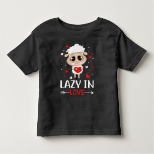 Lazy in Love Sheep for Valentine's Day Singles Toddler T-Shirt