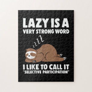 Lazy Is a Very Strong Word Sloth Jigsaw Puzzle