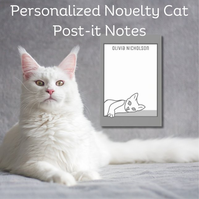 Lazy Kitten Art Personalised Novelty Cat Post-it Notes (Lazy Kitten Art Personalized Novelty Cat Post-it Notes)