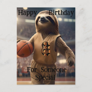 "Lazy Layups: A Sloths Game" Birthday Postcard