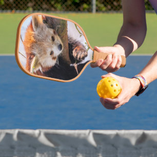 Lazy little red panda pickleball paddle
