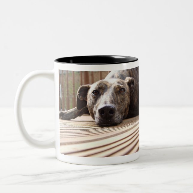 Lazy Lurcher Two-Tone Coffee Mug (Left)