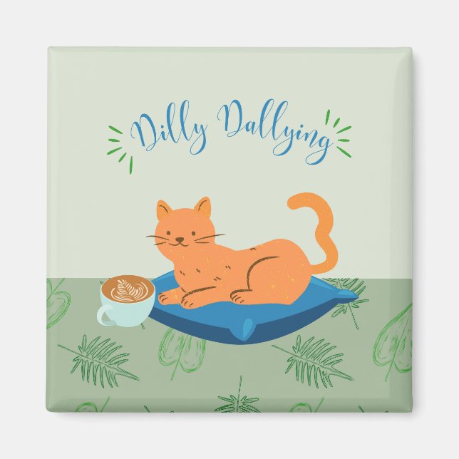 Lazy Orange Cat Magnet (Front)