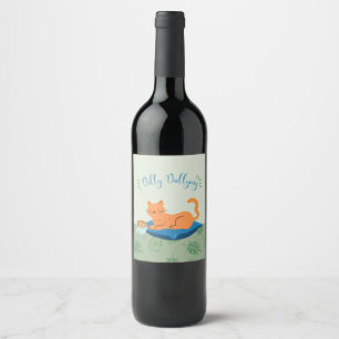 Lazy Orange Cat Wine Label