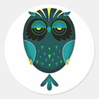 Lazy Owl Classic Round Sticker