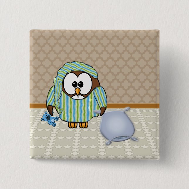 lazy owl - I don't do Mondays! 15 Cm Square Badge (Front)