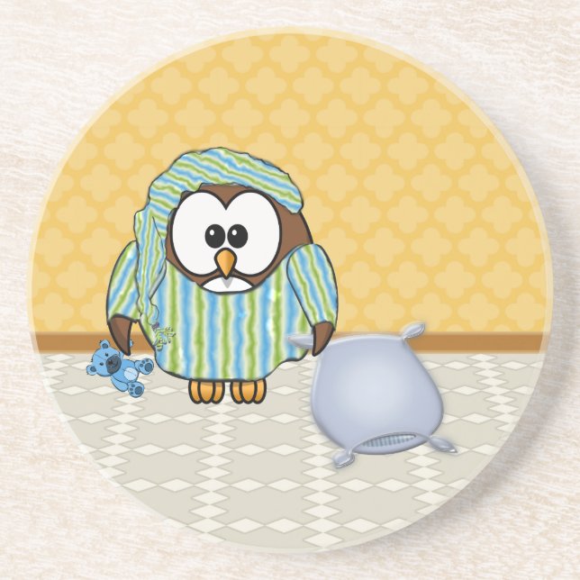 lazy owl - I don't do Mondays! Coaster (Front)