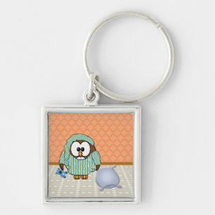 lazy owl - I don't do Mondays! Key Ring