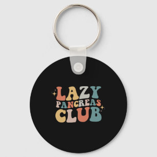 Lazy Pancreas Club Retro Diabetes Awareness Day  Key Ring