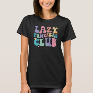 Lazy Pancreas Club T1D Retro Groovy Diabetes Aware T-Shirt