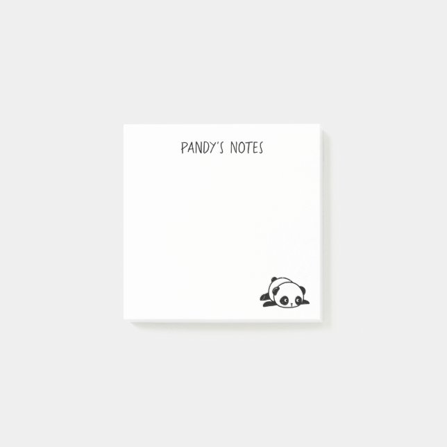 Lazy Panda Bear 3" x 3" Post-it® Notes (Front)