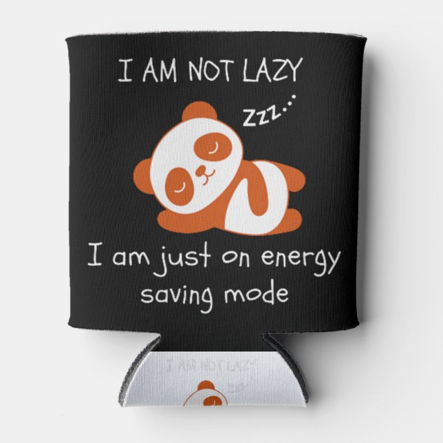 Lazy Panda Funny Can Cooler (Front)