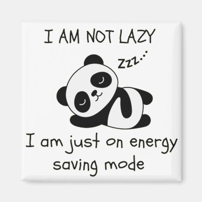 lazy panda funny magnet (Front)