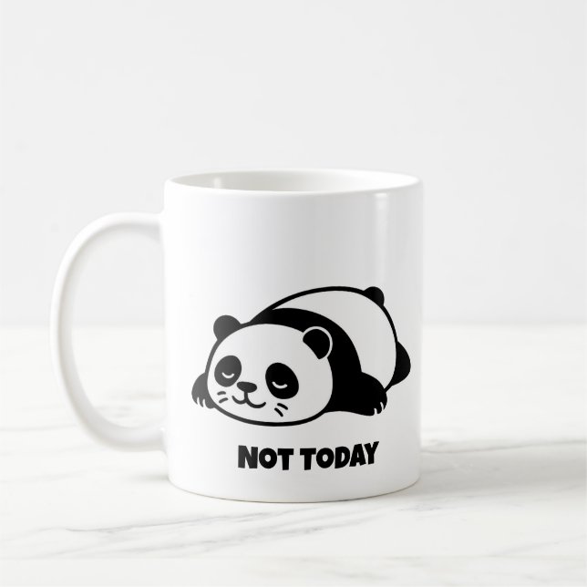 Lazy Panda Not Today Cute Funny Relaxed Mood Coffee Mug (Left)