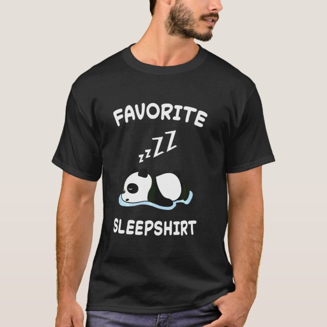 Lazy Panda Pandas Nap Sleeping Sleep Pyjamas Pajam T-Shirt (Front)