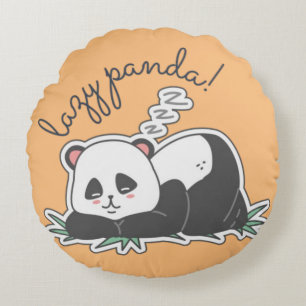 Lazy Panda Round Cushion