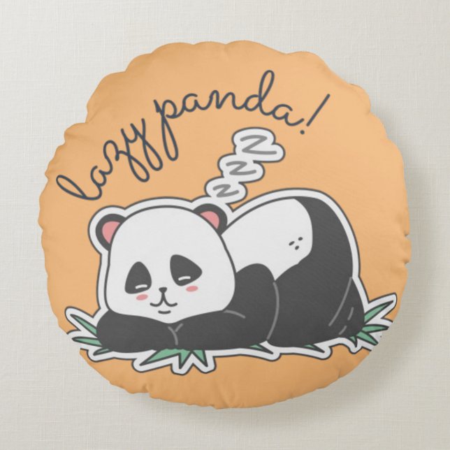 Lazy Panda Round Cushion (Front)