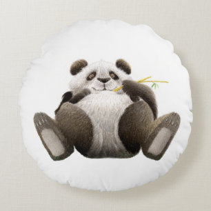 Lazy Panda Round Cushion