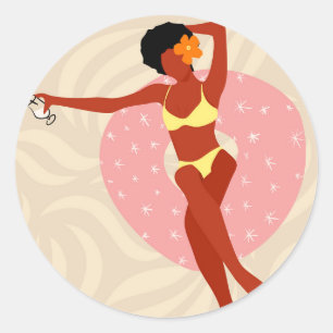 Lazy Pool Day Classic Round Sticker