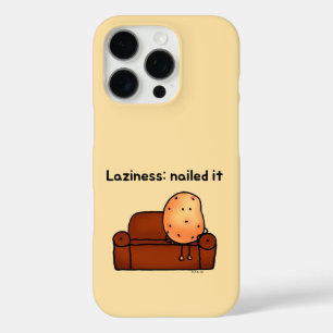 Lazy Potato Cartoon Humor Art iPhone 16 Pro Case