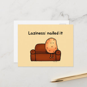 Lazy Potato Cartoon Postcard Art