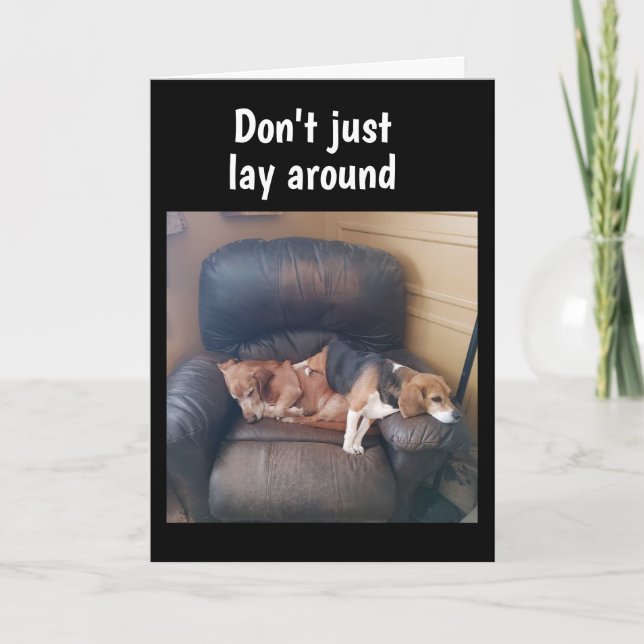 "LAZY PUPS SAY PARTY" FOR "21st BIRTHDAY" Card (Front)