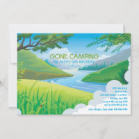 Lazy River Camping Birthday Invitation