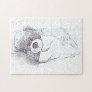 Lazy, sleepy teddy bear jigsaw puzzle