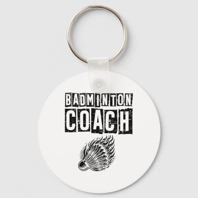 Lazy Sloth Badminton Player Shuttle  Key Ring (Front)