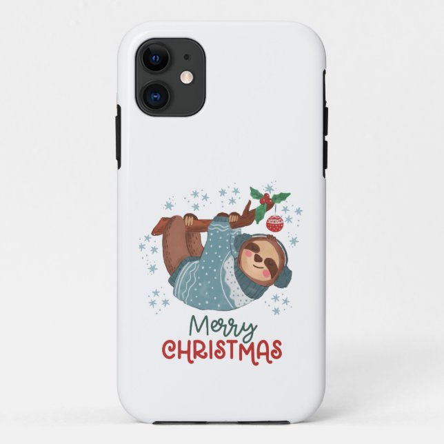 Lazy Sloth Christmas  Case-Mate iPhone Case (Back)