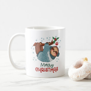 Lazy Sloth Christmas Coffee Mug