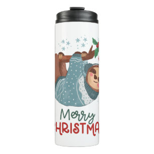 Lazy Sloth Christmas  Thermal Tumbler