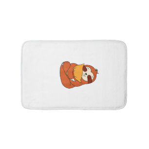 Lazy Sloth Cuddles Pillow Cute Sleepy Sloth with P Bath Mat