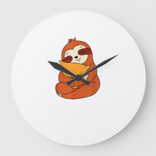 Lazy Sloth Cuddles Pillow Cute Sleepy Sloth with P Large Clock
