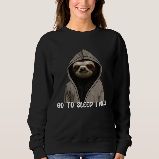 lazy sloth day sleep relax men women sweatshirt (Front)