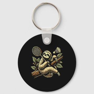 Lazy Sloth Dminton Player Shuttle 1 Key Ring