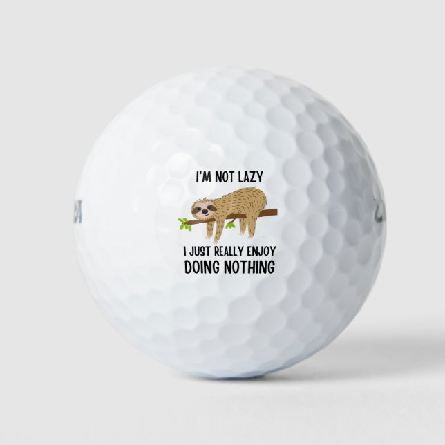 Lazy Sloth Doing Nothing Golf Balls (Front)