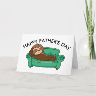 Lazy Sloth Funny Fathers Day Personalised Card