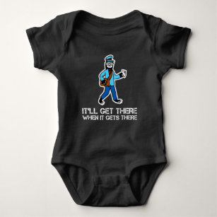 Lazy Sloth Funny Rural Mailman Mail Carrier Baby Bodysuit