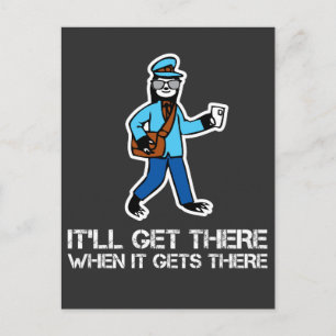 Lazy Sloth Funny Rural Mailman Mail Carrier Postcard