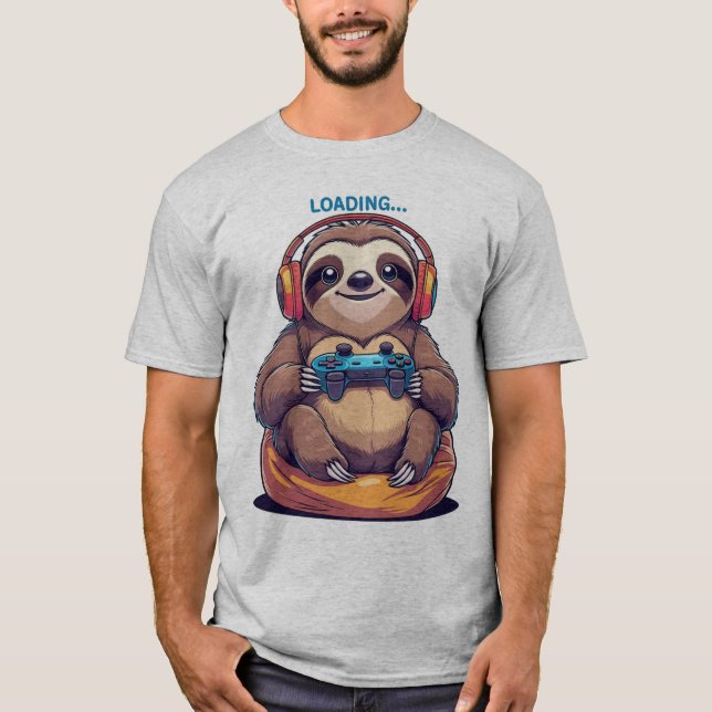 Lazy Sloth Gamer T-Shirt (Front)
