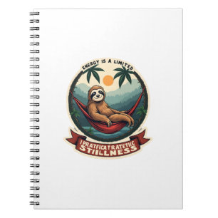Lazy Sloth Humor Shirt Selective Effort Vintage Notebook