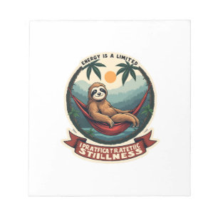 Lazy Sloth Humor Shirt Selective Effort Vintage Notepad