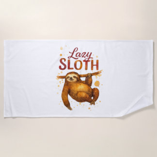 Lazy Sloth in Alcohol Ink Classic T-Shirt Beach Towel