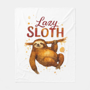 Lazy Sloth in Alcohol Ink Classic T-Shirt Fleece Blanket