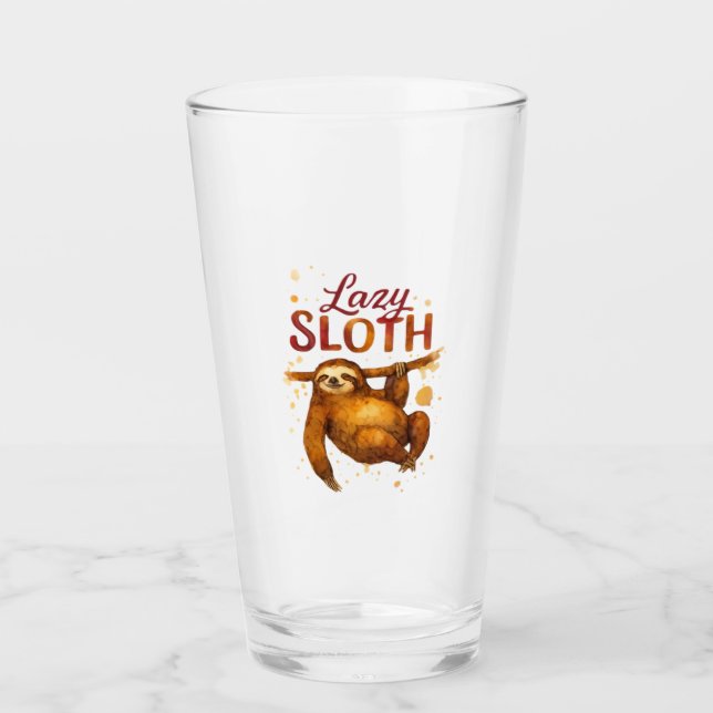 Lazy Sloth in Alcohol Ink Classic T-Shirt Glass (Front)