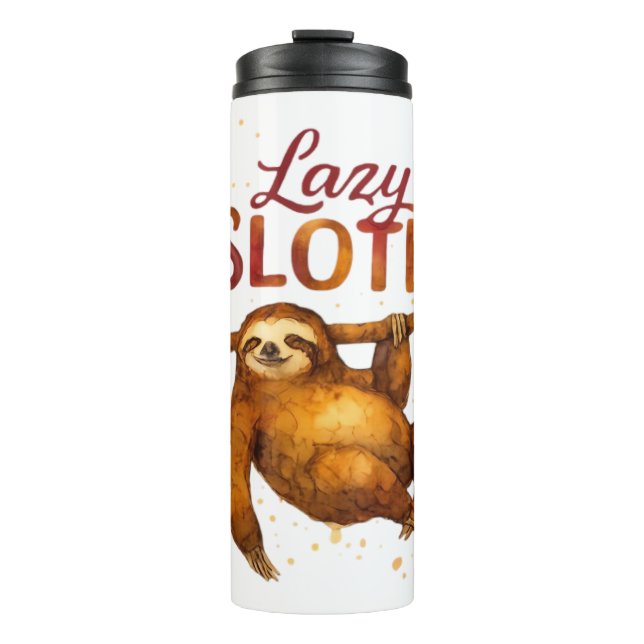 Lazy Sloth in Alcohol Ink Classic T-Shirt Thermal Tumbler (Front)