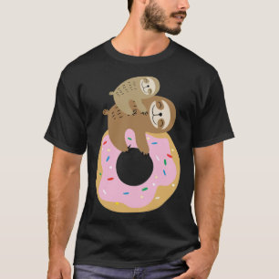 Lazy Sloth On Donut donut funny  T-Shirt
