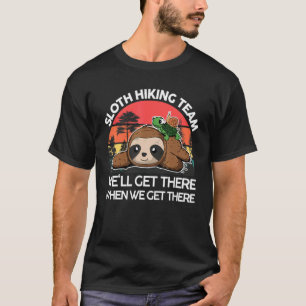 Lazy Sloth Snail Riding Turtle Cute Sloth Hiking T T-Shirt